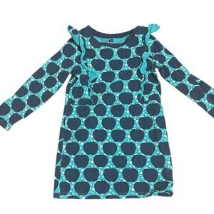 Tea collection girls 5 ruffle apple long sleeve polka dot dress